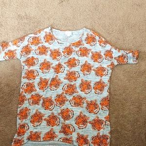 LuLaRoe Irma Size XXS Tiger print on grey